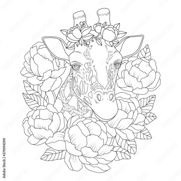 Flower animals coloring page