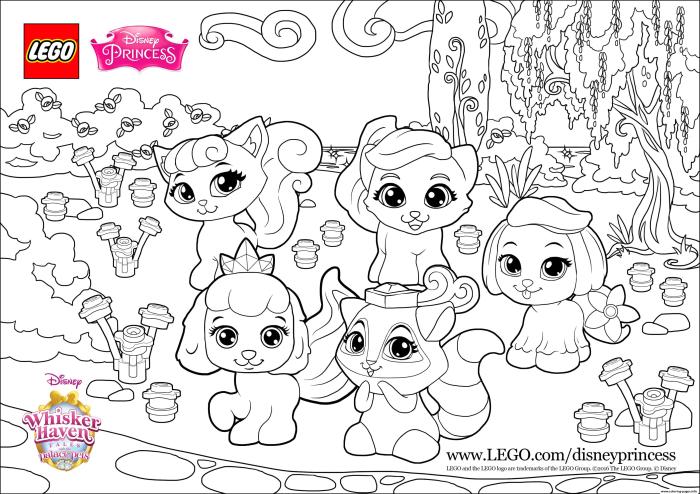 Princess animal coloring pages