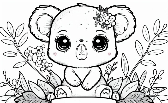 Cutest coloring pages to print animals koalas