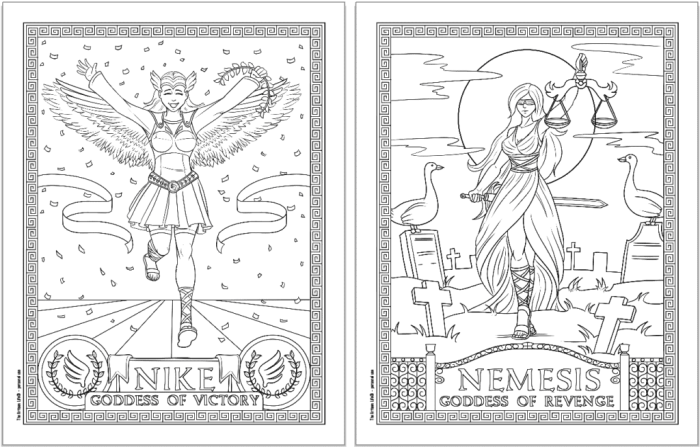 Greek gods anime coloring pages