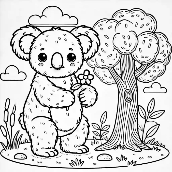 Cutest coloring pages to print animals koalas