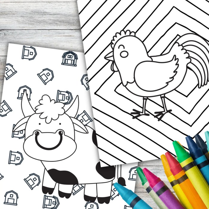 Free farm animal coloring pages for kids