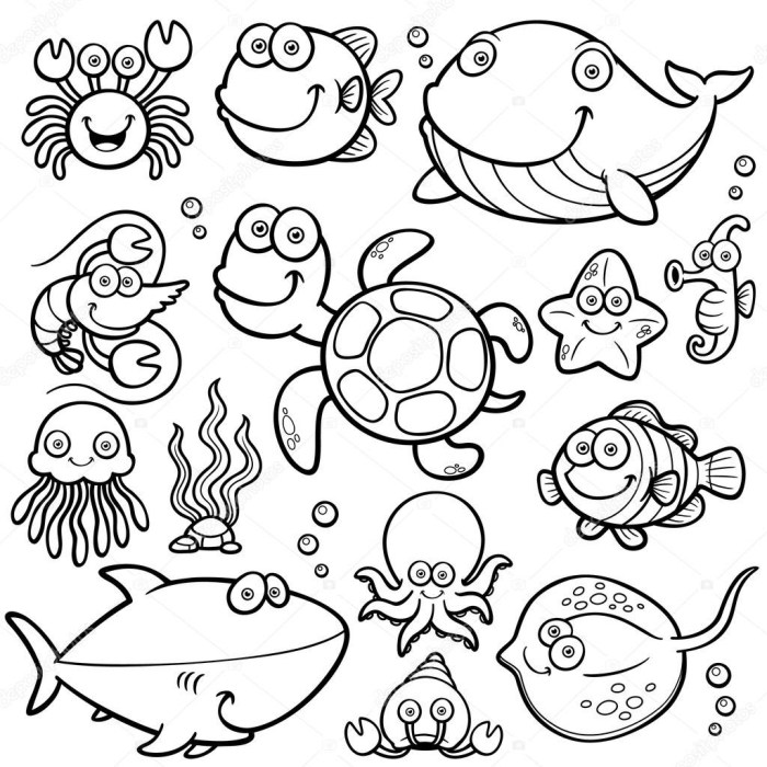 Sea animals coloring pages pdf