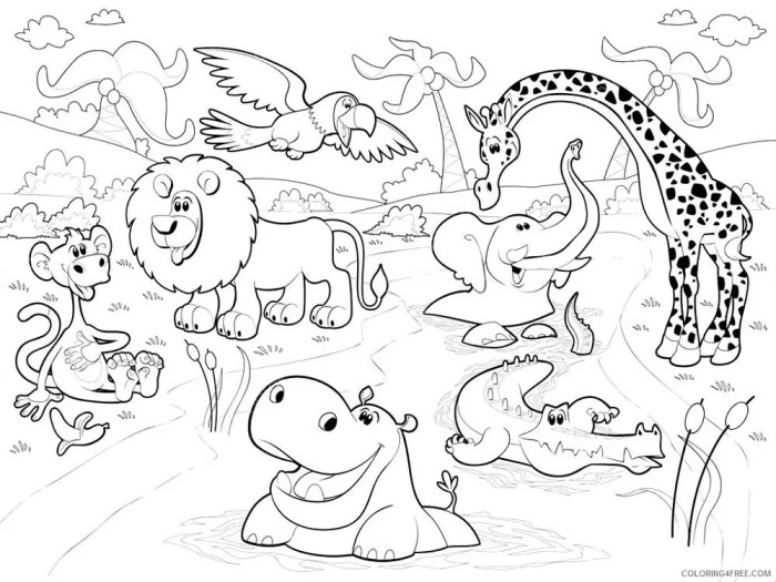 Downloadable coloring pages african animals