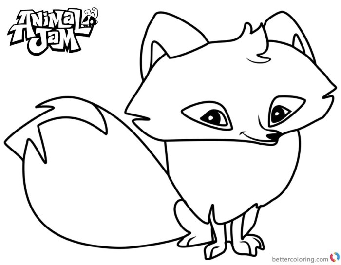 Coloring page animal jam pet fox