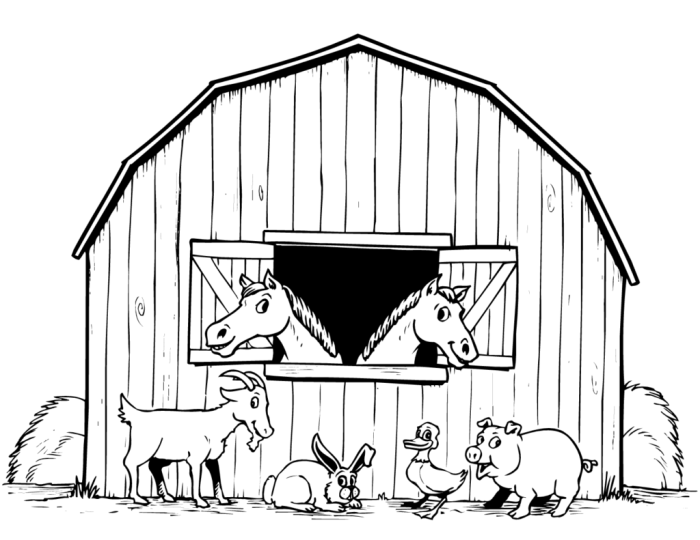 Free coloring pictures farm animals