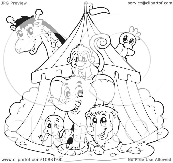 Circus animals coloring pages free