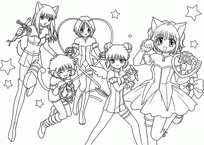 Anime character coloring pages