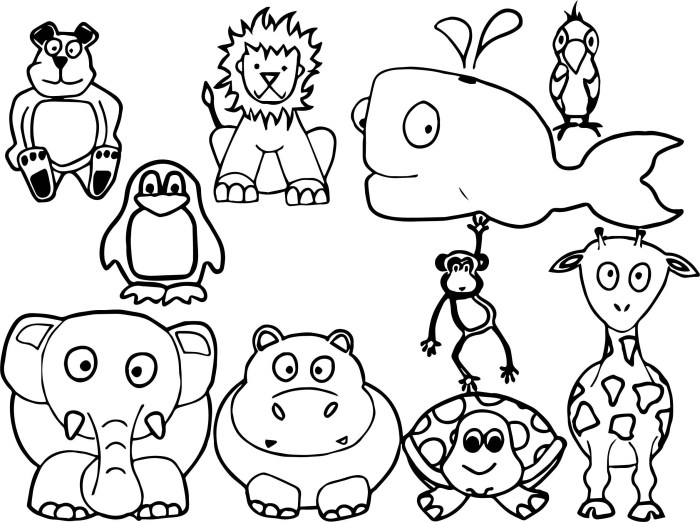 Easy animals coloring pages for kids