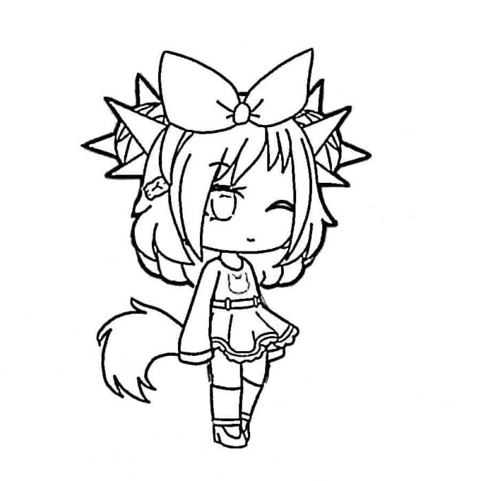 Gacha life coloring pages wolf animated