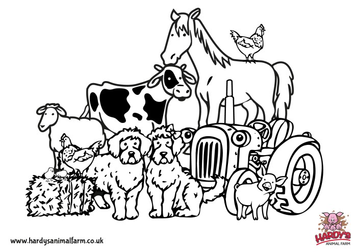 Farm animals coloring paper