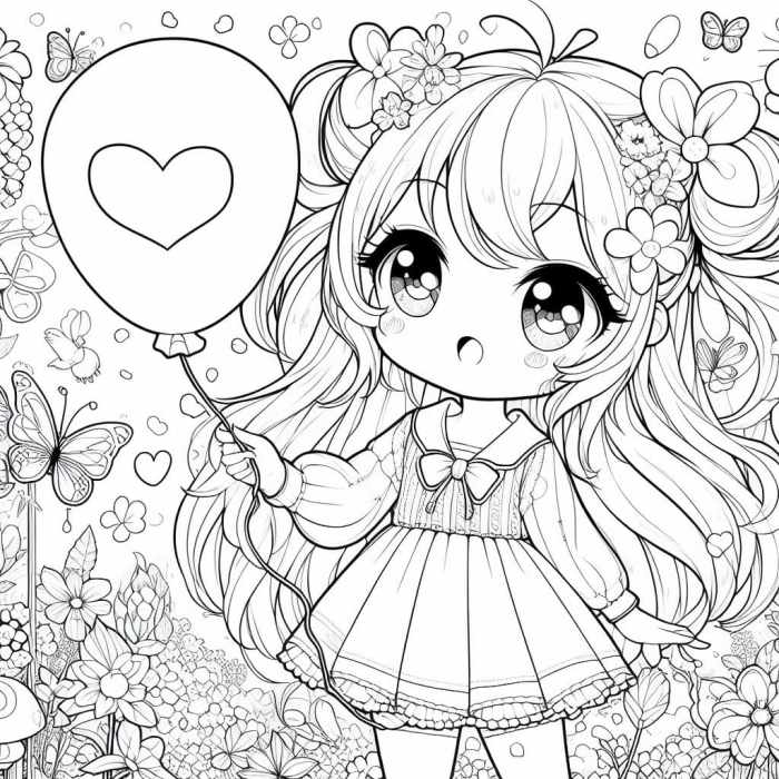 Cute coloring pages anime