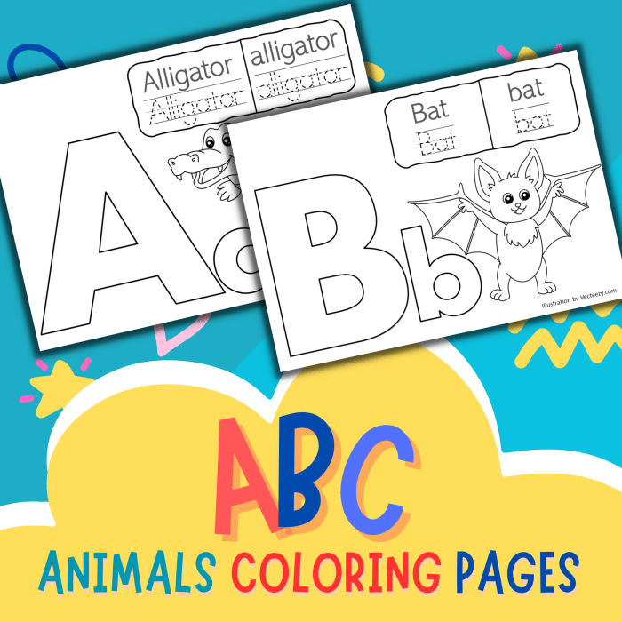 Abc animals coloring pages