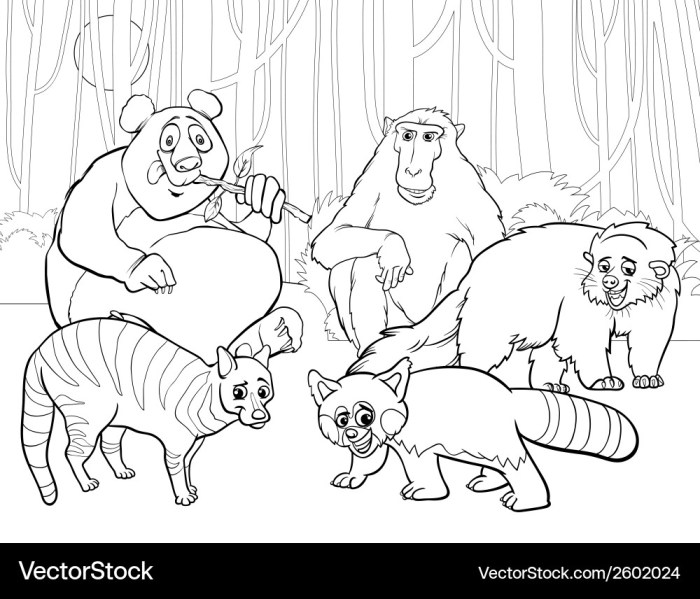 Group animals coloring page