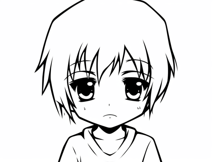 Sad coloring girl anime pages drawing face girls crying line puppy sheets colouring printable drawings color getcolorings getdrawings paintingvalley print