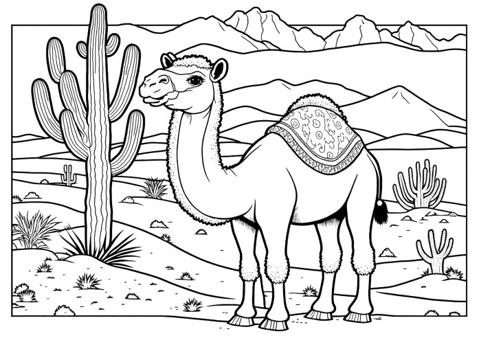 Desert animals coloring page free