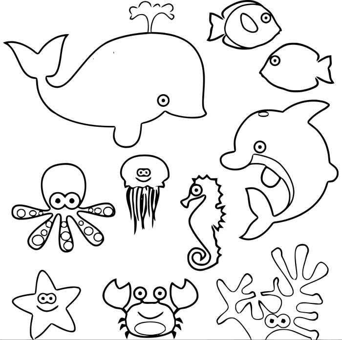 Coloring pictures of marine animals