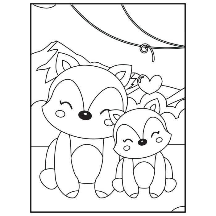 Dessert animal coloring sheet