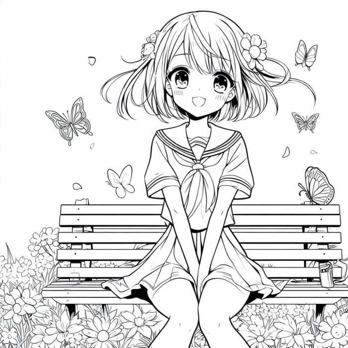 Free printable coloring pages of anime ladys