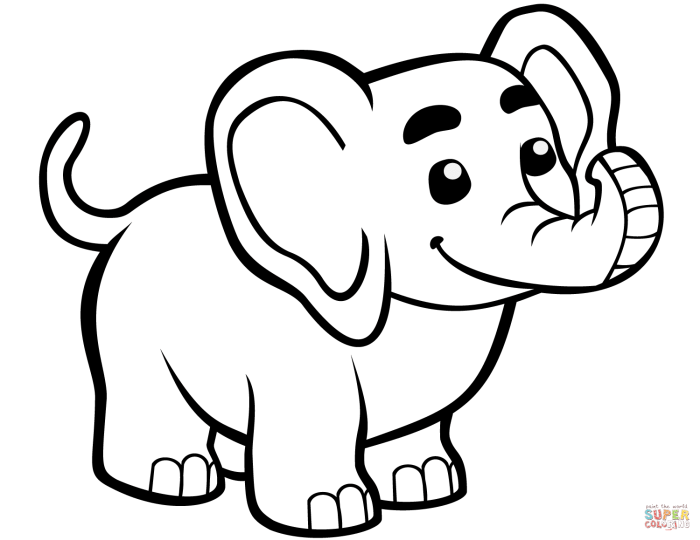 Elephant animal kingdom coloring book