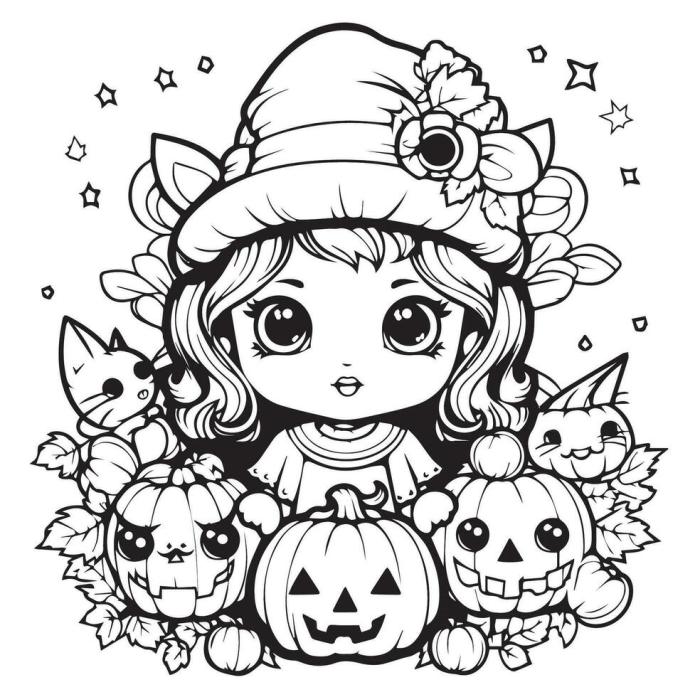 Cute animal halloween coloring pages