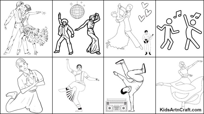 Dancing animals coloring page