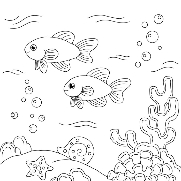 Coloring book under the sea