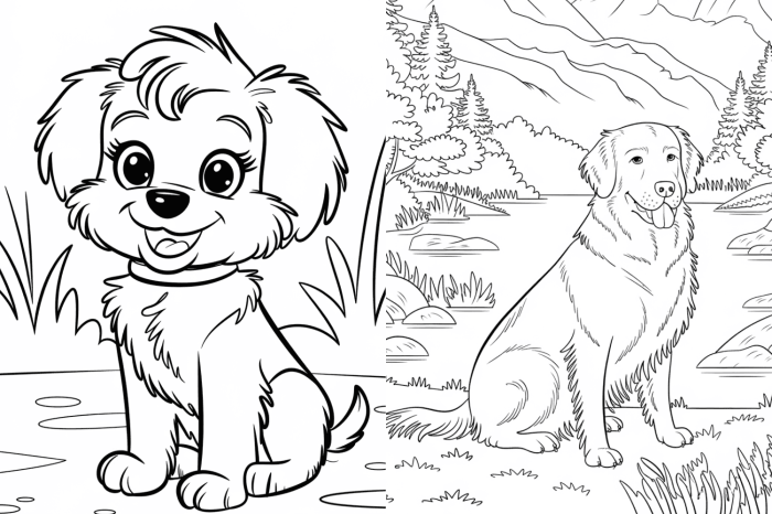 Dog face animal printable for kids coloring