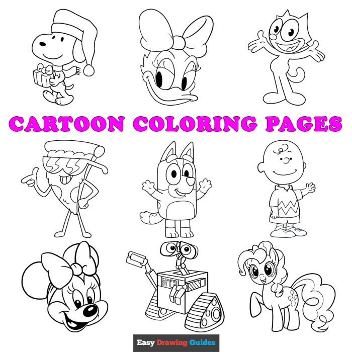 Coloring pages animated characters