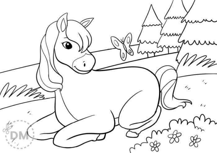 Coloring pages horse adults kids print picture