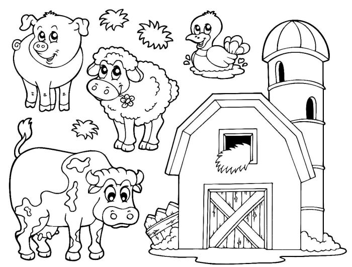 Farm animal coloring pages pdf