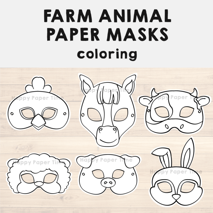 Coloring pages animal masks