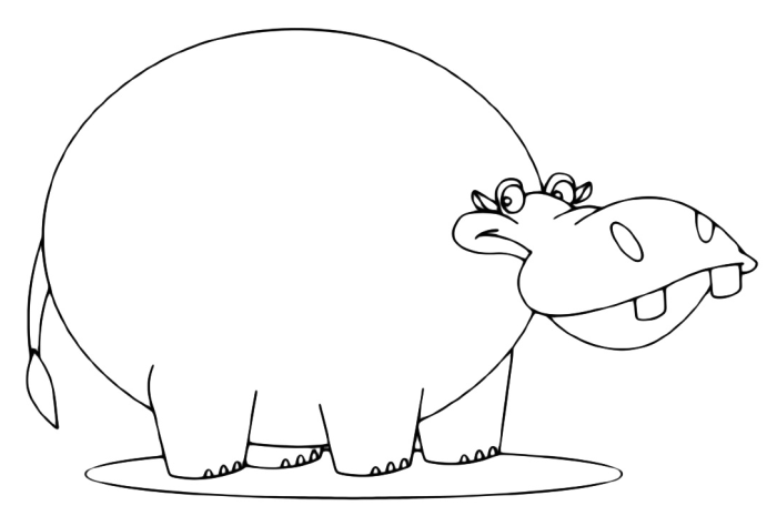 Fat animal coloring page