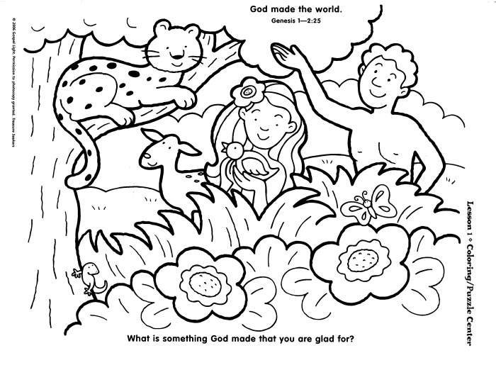 God made animals simple coloring pages