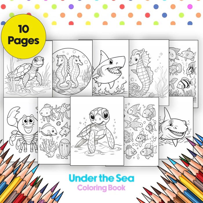 Coloring book under the sea