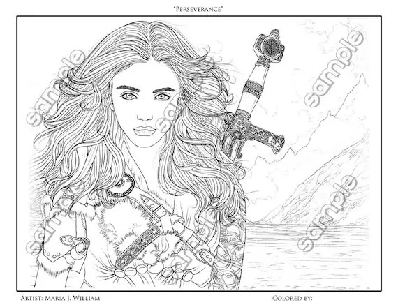 Female warrior princess anime coloring pages