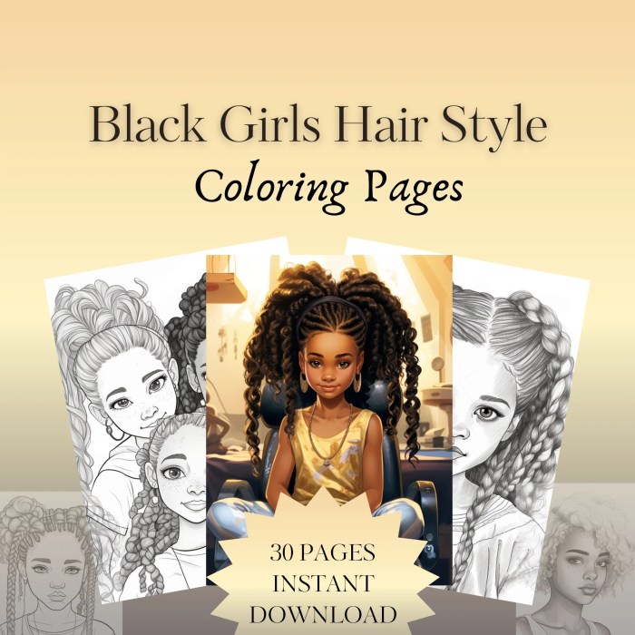 Black hair coloring book