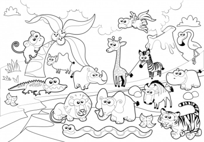 Free zoo animal coloring sheets