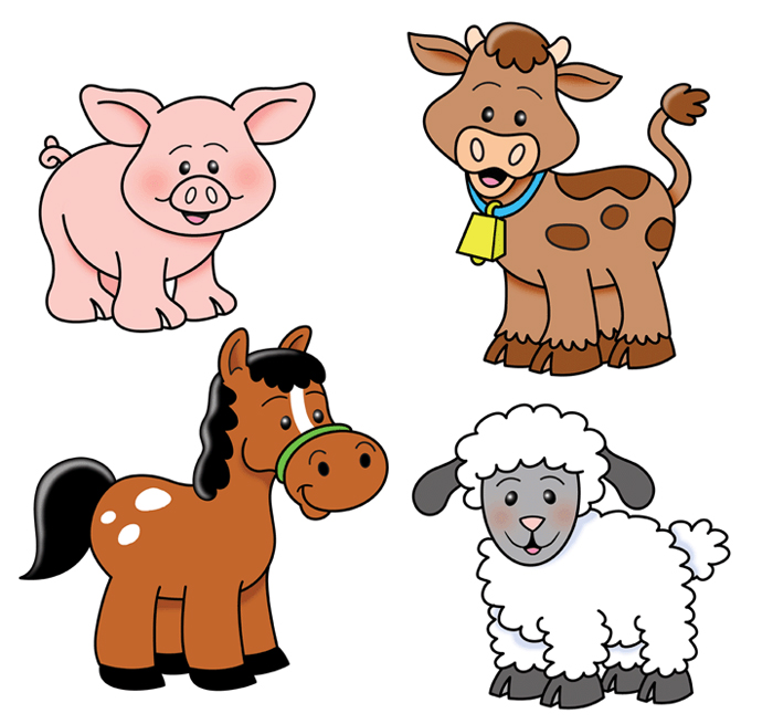 Farm animals clipart coloring