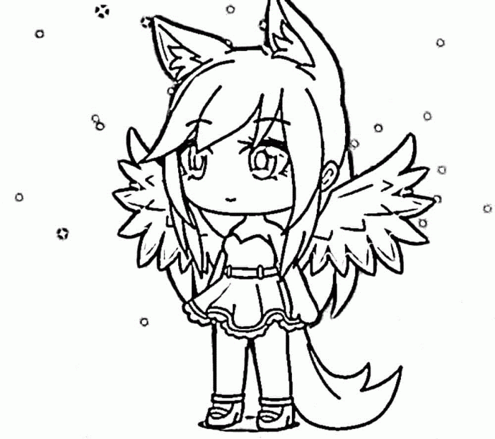 Gacha life coloring pages wolf animated