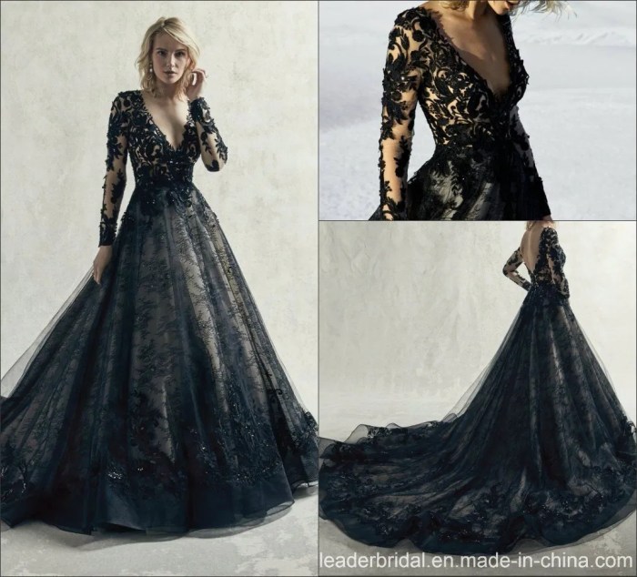 Black long dresses for wedding