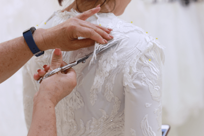 Adding sleeves to strapless wedding dress