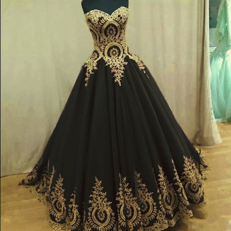 Black and gold dress for wedding