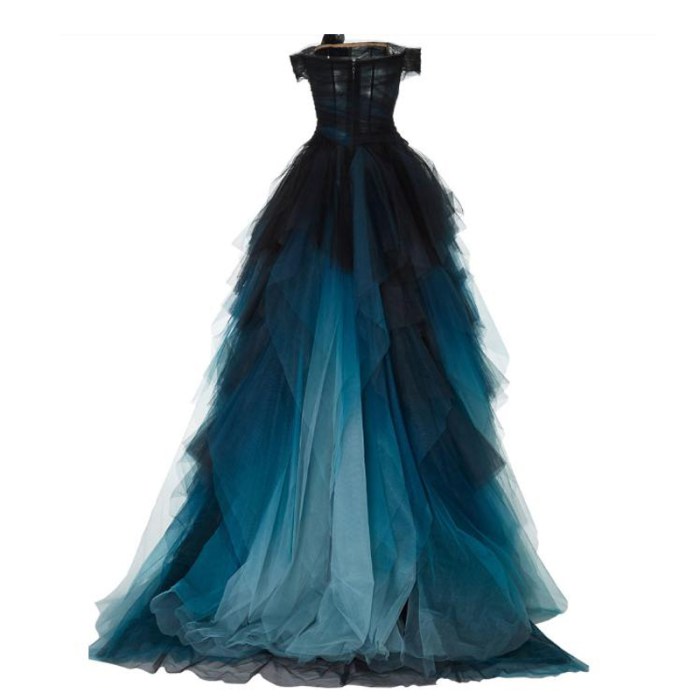 Black blue wedding dresses