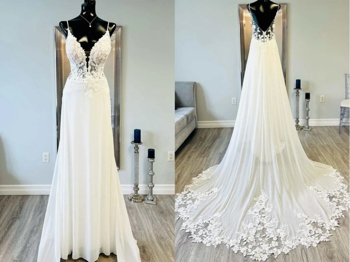 Chiffon beach wedding dress