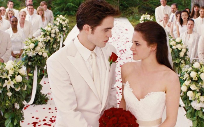 Bella's wedding dress in twilight breaking dawn