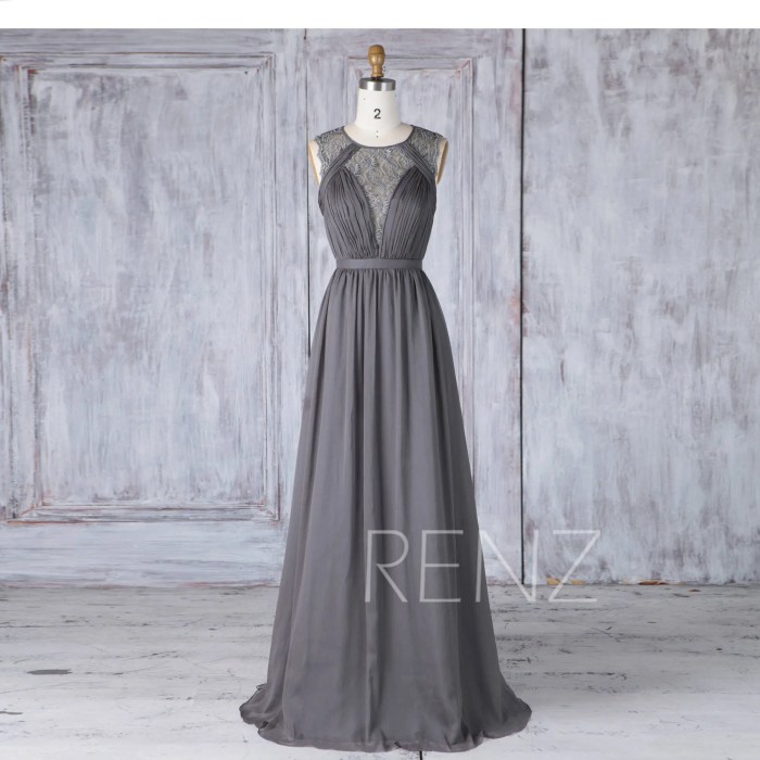 Dark gray wedding dress