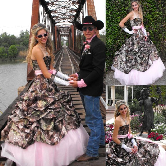 Camo wedding dresses pink