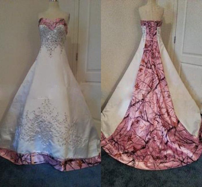 Camo wedding dresses pink