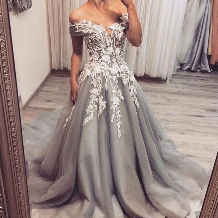 Black and grey wedding dress